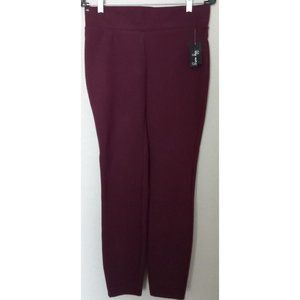 Lily Morgan Pull On Spandex Stretch Cropped Pants Burgundy Women's S/P 30 x 26.5